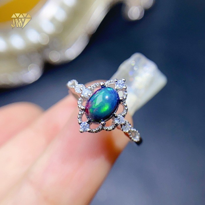 australian black opal ring
