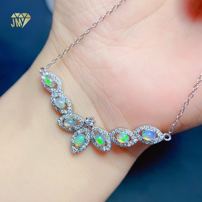 natural blue opal necklace