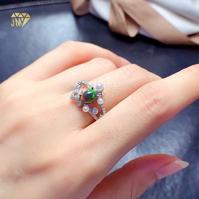 natural opal engagement ring