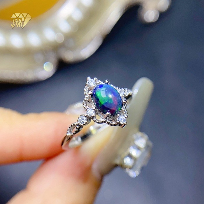 opal diamond wedding ring