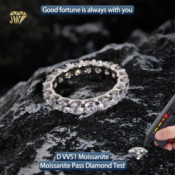 waterproof moissanite wedding band