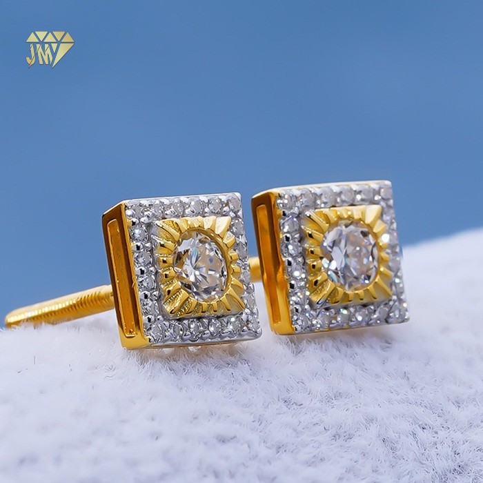 silver diamond stud earrings