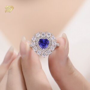 Best Lab Created Diamond Engagement Rings Sapphire Rhodium Plated